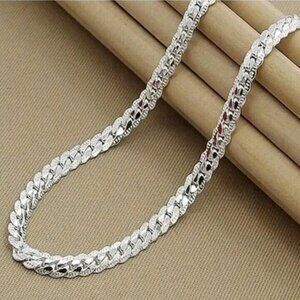 S925 Sterling Silver Side Chain Necklace